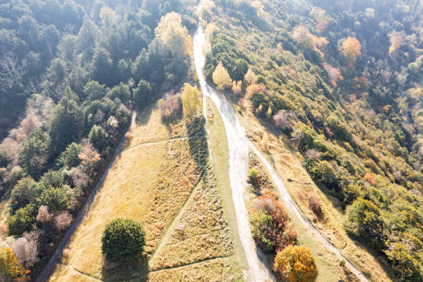 Aerial view of Box Hill Surrey England Europe