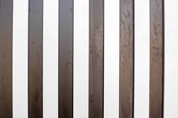abstract black and white striped surface in the interior