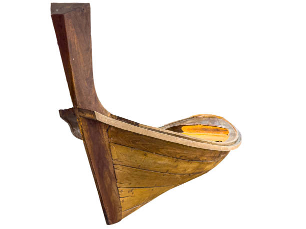 istock Wooden Long Tail Boat with clear background 2181518325