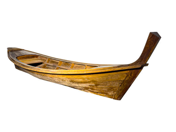 istock Wooden Long Tail Boat with clear background 2181518368