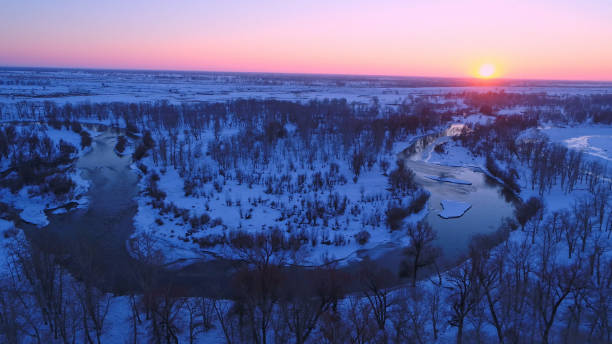 Sunset over river