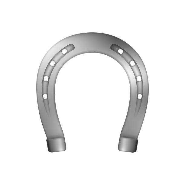 istock Wild west game decoration or assets. Vector isolated realistic horseshoe made of metal or iron. Symbol of good luck, wealth and success. Shiny object for horses, rural objects or mascots 2181529180