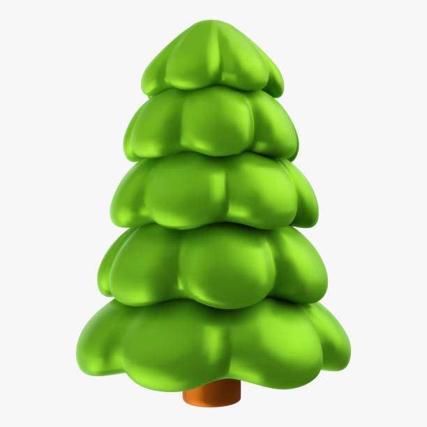 istock Cartoon 3d christmas tree isolated on white background. Vector realistic holiday toy decoration in modern minimal style. 2181529295
