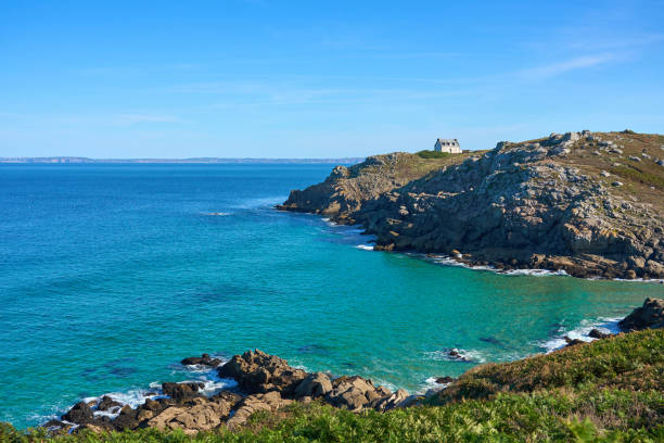 Famous Lighthouse at Pointe de Millier, Cap Sizoun, Brittany, France