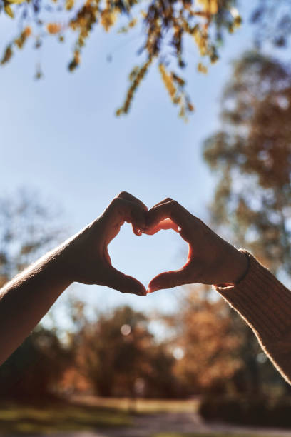 istock Hands Forming a Heart Shape in Autumn Sunlight 2181542900