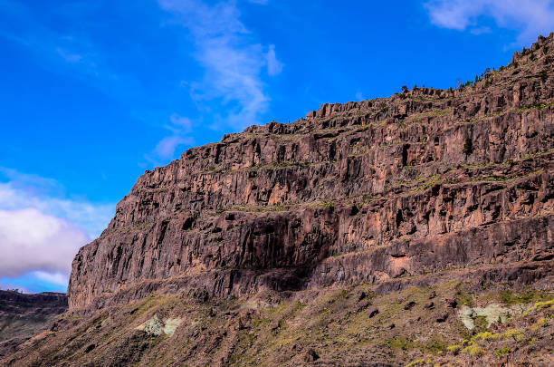 istock A rocky mountain with a blue sky in the background 2181543922