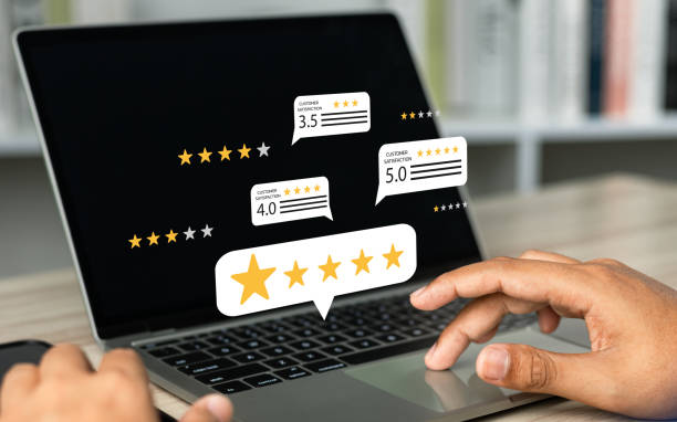 istock Online customer satisfaction Survey service concept, client rate service from experience in application,Consumer give five-Stars and feedback review for quality, Business reputation ranking from buyer 2181549958