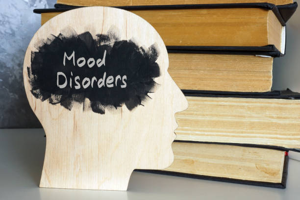 istock Head model with the words mood disorders. 2181550522