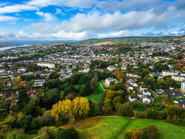 istock Aerial view of residential architecture in Teignmouth, Devon 2181550913