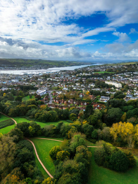 istock Aerial view of residential architecture in Teignmouth, Devon 2181550919