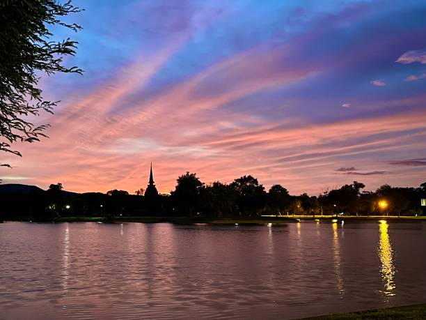 istock Thailand - Sukhothai - sunset in the historical park 2181551863
