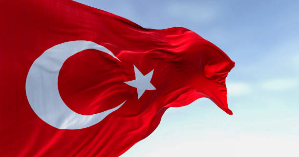 istock Turkish national flag waving in the wind on a clear day 2181554909