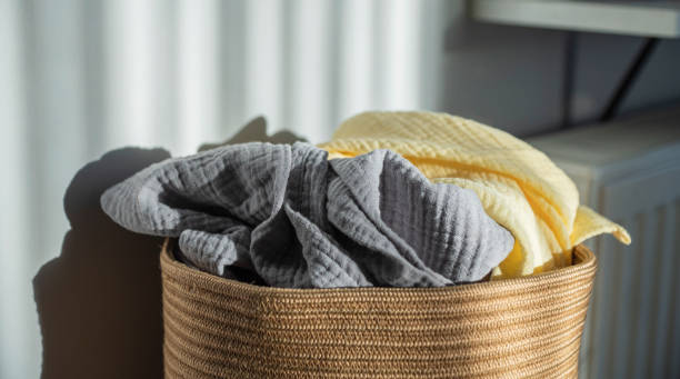 istock Cotton Cord Basket Foldable Natural Seagrass Basket Flower Laundry Basket 2181557530
