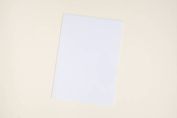 istock Blank Sheet of Paper on Beige Background, Top View, Space for Text 2181560600