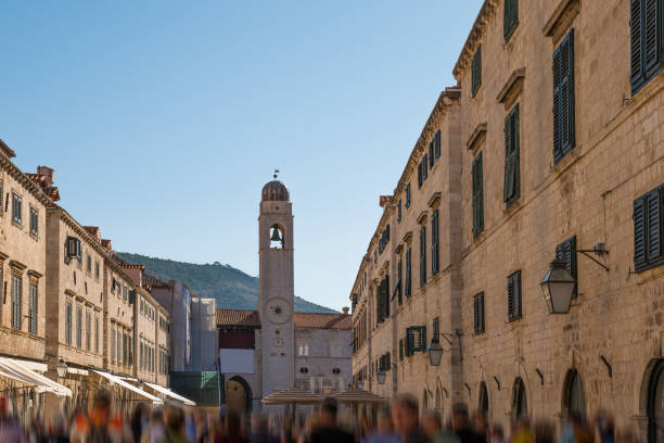 Dubrovnik church bell tower on the Stradun