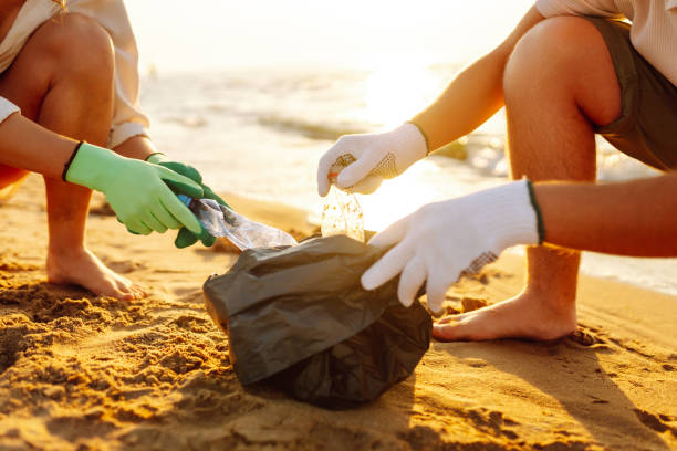 istock Clean up garbage on the ocean coast. 2181563214