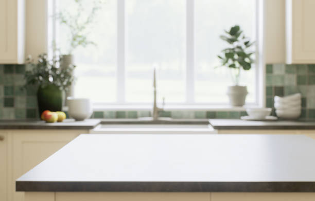 istock An elegant modern kitchen with a stylish mint-colored tile that captivates 2181564329