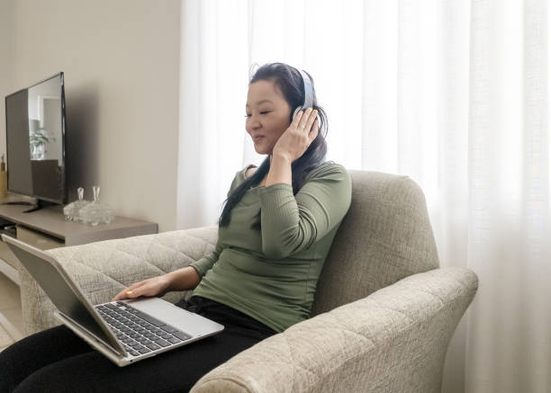 istock Japanese woman at home 2181565655