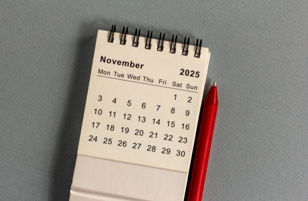 istock Hello November 2024. Desk calendar for planning and organizing time. 2181565915