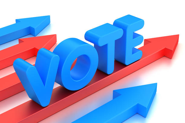 Arrows with text Vote. Presidential election concept