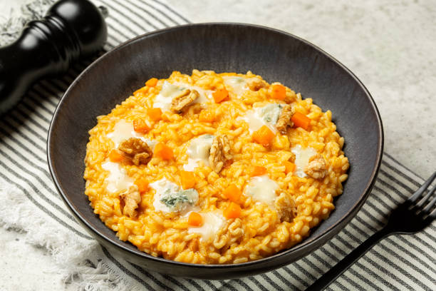 istock Pumpkin Risotto with Gorgonzola Cheese and walnuts. 2181566873