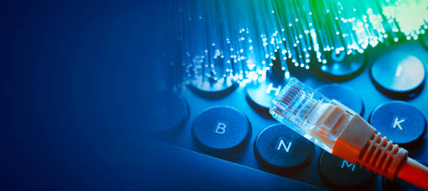 istock Fast internet concept with optical fiber 2181566910