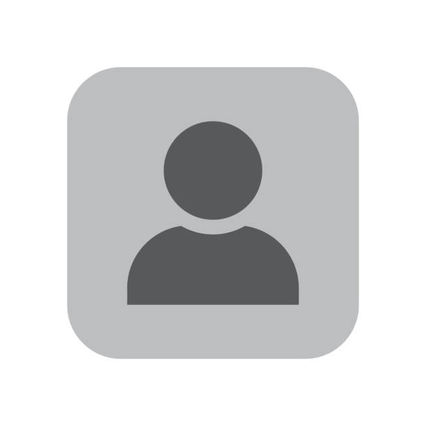 Single gray square with a simple human silhouette inside. Light gray background. Minimalistic and clean design. Single gray square with a simple human silhouette inside. Light gray background. Minimalistic and clean design. EPS 10. placeholder-image stock illustrations