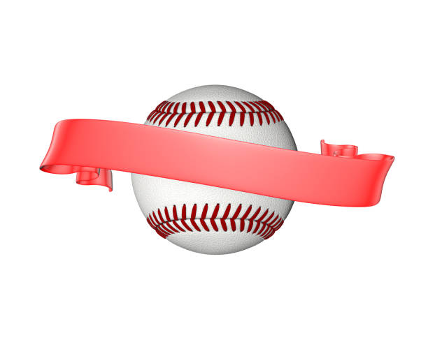 Baseball ball with blank ribbon
