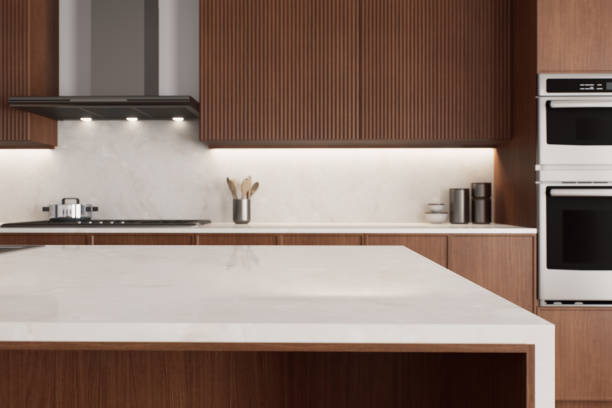 istock Discover a modern minimalist kitchen with an elegant design and stylish appliances for cooking 2181570108
