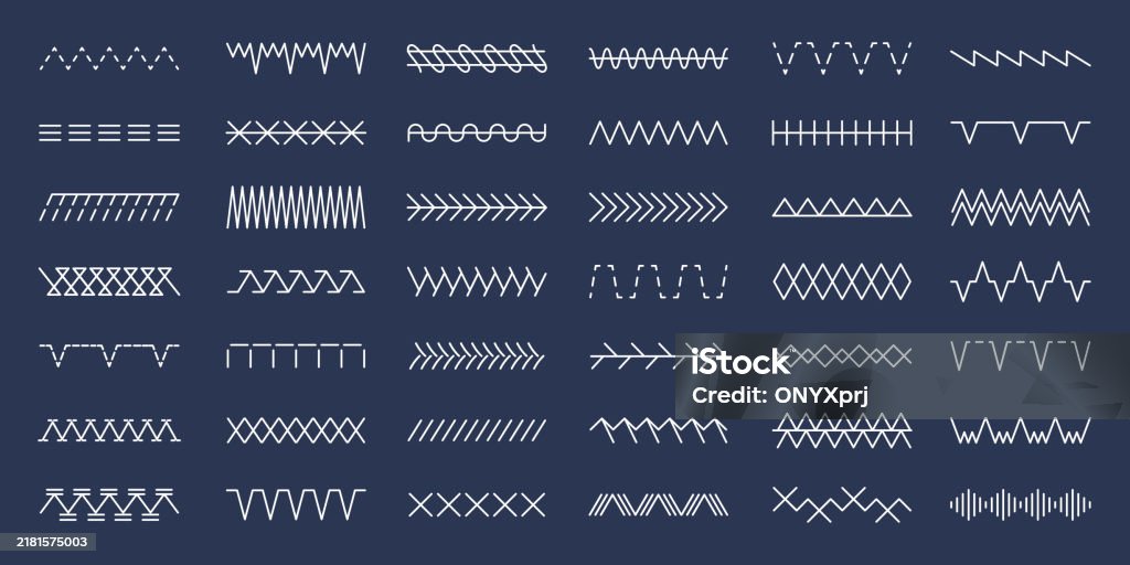 Stitching Line Types Sewing Stitches Structures And Different Types Of Embroidery Ornament ...