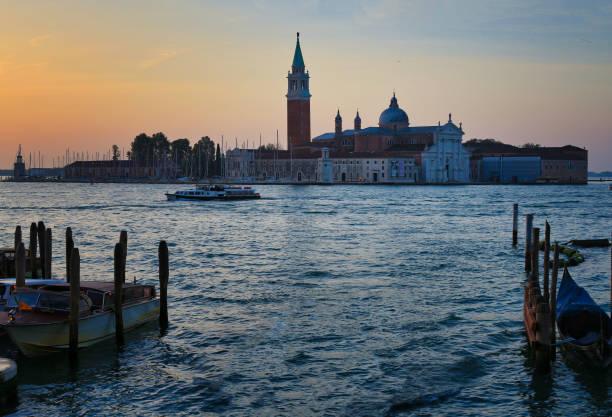 View from Doge's palace in Venice - the island of San Giorgio Maggiore and its famous church