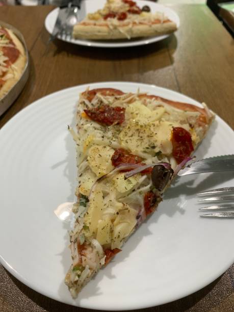 istock Restaurant with vegan pizza on the plate 2181588597