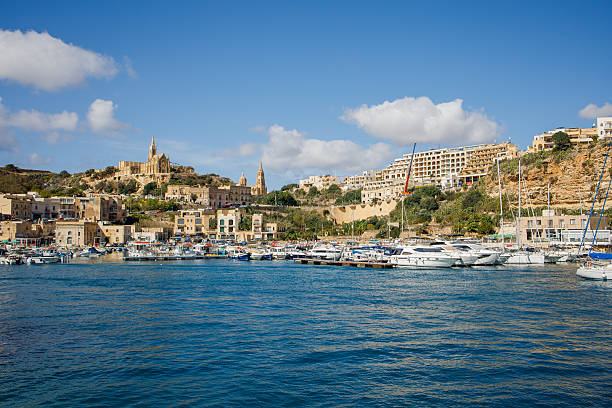 istock Gozo island in Malta panoramic view from the sea 2181598640