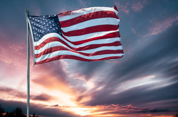 istock us national flag pennant on the sky 2181605742