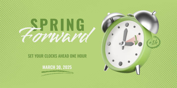 stockillustraties, clipart, cartoons en iconen met daylight saving time banner - tijdzone