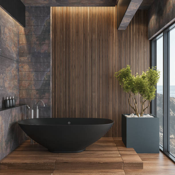 Modern minimalist Scandinavian bathroom