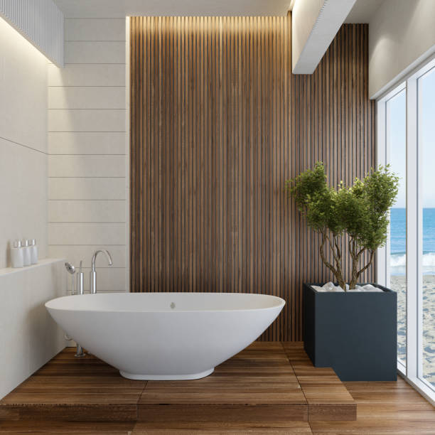 istock Modern minimalist Scandinavian bathroom 2181615691