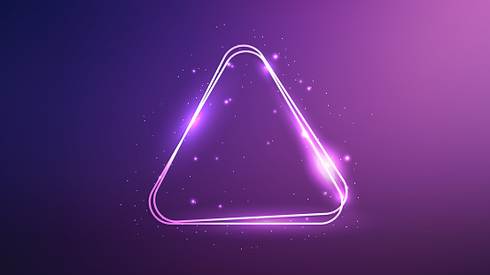 Double Triangle Frame Neon Rounded Double Triangle Frame With Shining Effects Stock ...