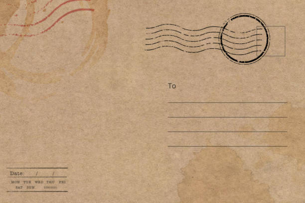 istock Backside of postcard with dirty stain 2181638001