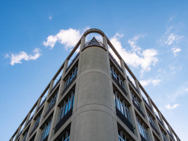 istock Symmetric Office Building Exterior from a Low Angle 2181640281