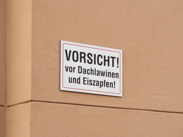istock German Warning Against Roof Avalanche and Icicles 2181640324