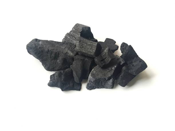 istock Pile of black coal isolated on white background 2181643939