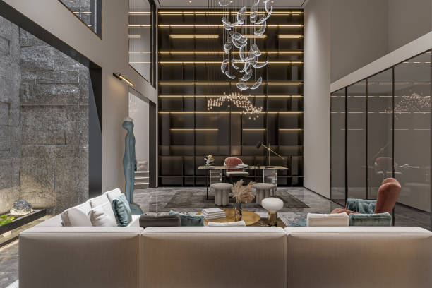 istock Modern Luxury Office with Elegant Decor and High Ceilings in a Minimalist Workspace 2181661433