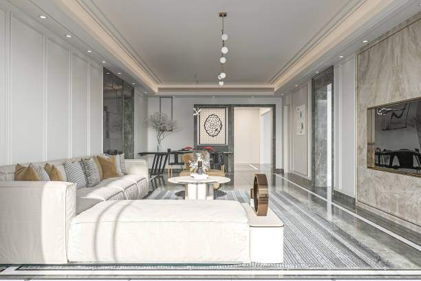 istock Luxury Open-Concept Living and Dining Room with Modern Decor and Natural Light 2181661573