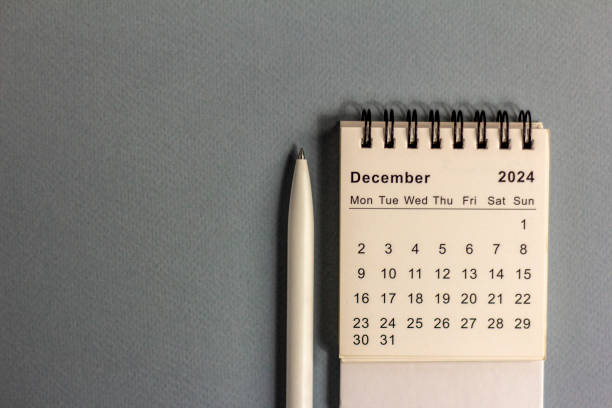 istock Hello December 2024. Desk calendar for planning and organizing time. 2181662789