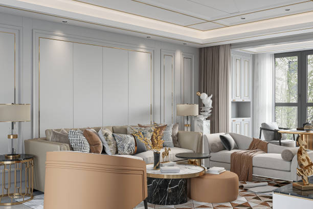 istock Modern Luxury Living Room with Stylish Decor and Neutral Tones 2181662947