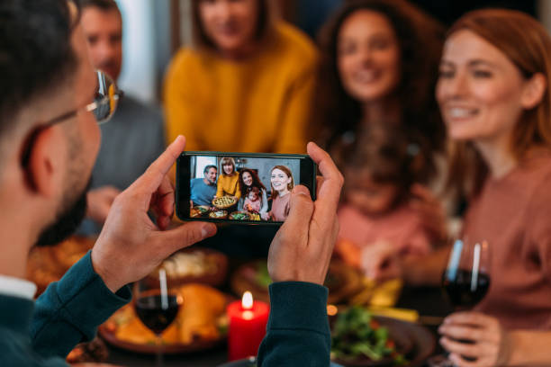 istock Family photo during Thanksgiving celebration. 2181662975
