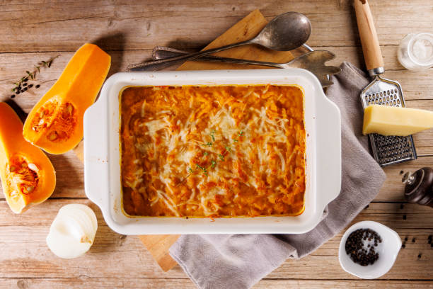 pumpkin gratin with cream and cheese