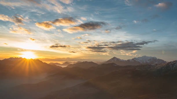 istock Landscape with sunset in the mountains 2181666819