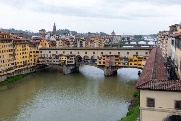 istock Old bridge on the river, Ponte Vecchio in Florence 2181668845